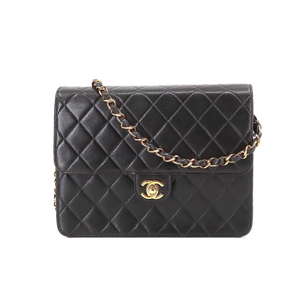 Chanel CHANEL matelasse chain shoulder bag leather black gold metal  fittings vintage Matelasse Bag
