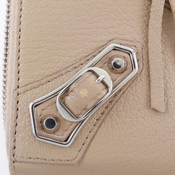 BALENCIAGA Balenciaga Classic Continental Zip 390187 Goatskin Beige Women's Long Wallet