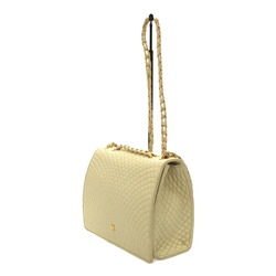 BALLY Barry chain shoulder bag quilted leather white gold hardware ladies