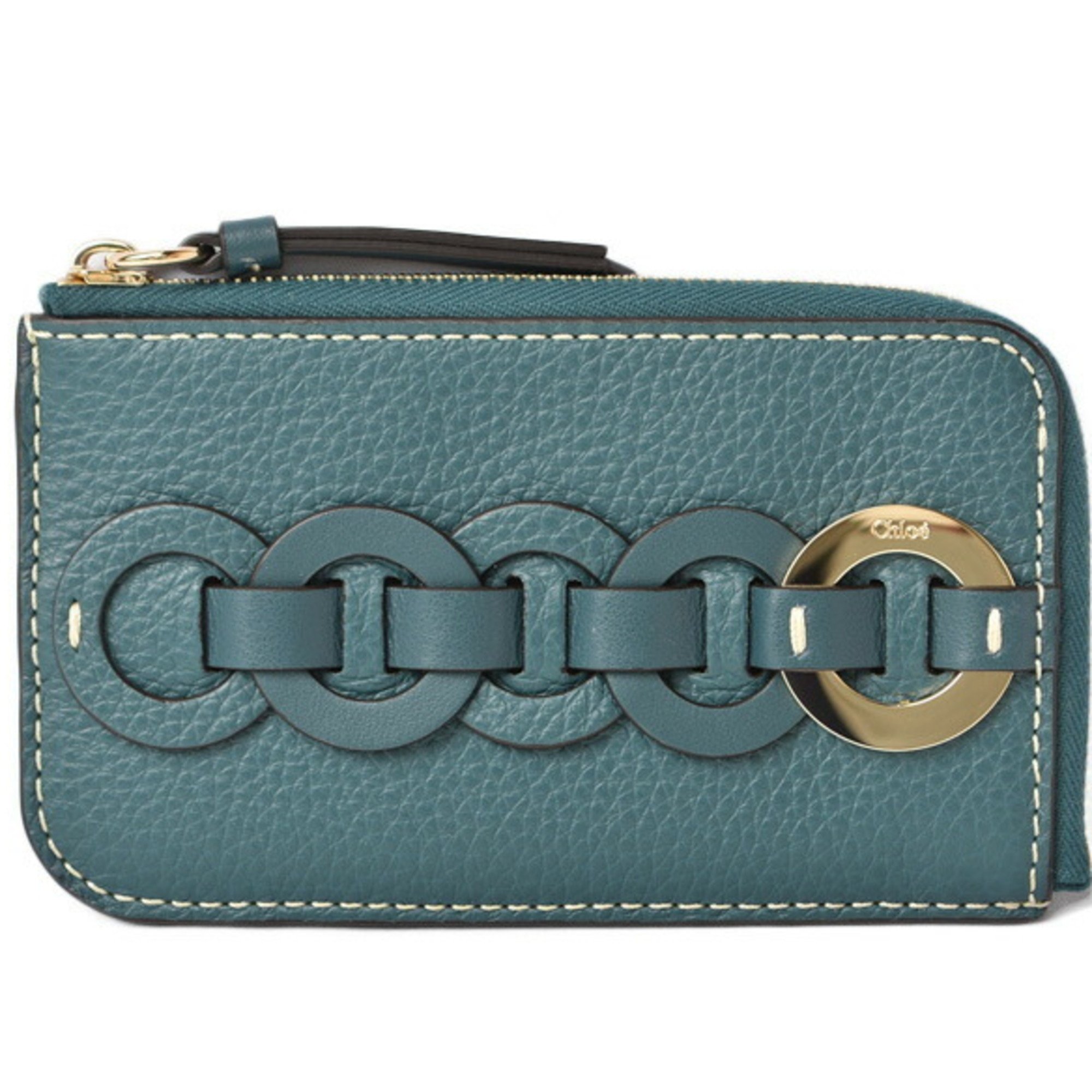 Chloé Chloe coin case card wallet pouch DARRYL Daryl STEEL BLUE steel blue