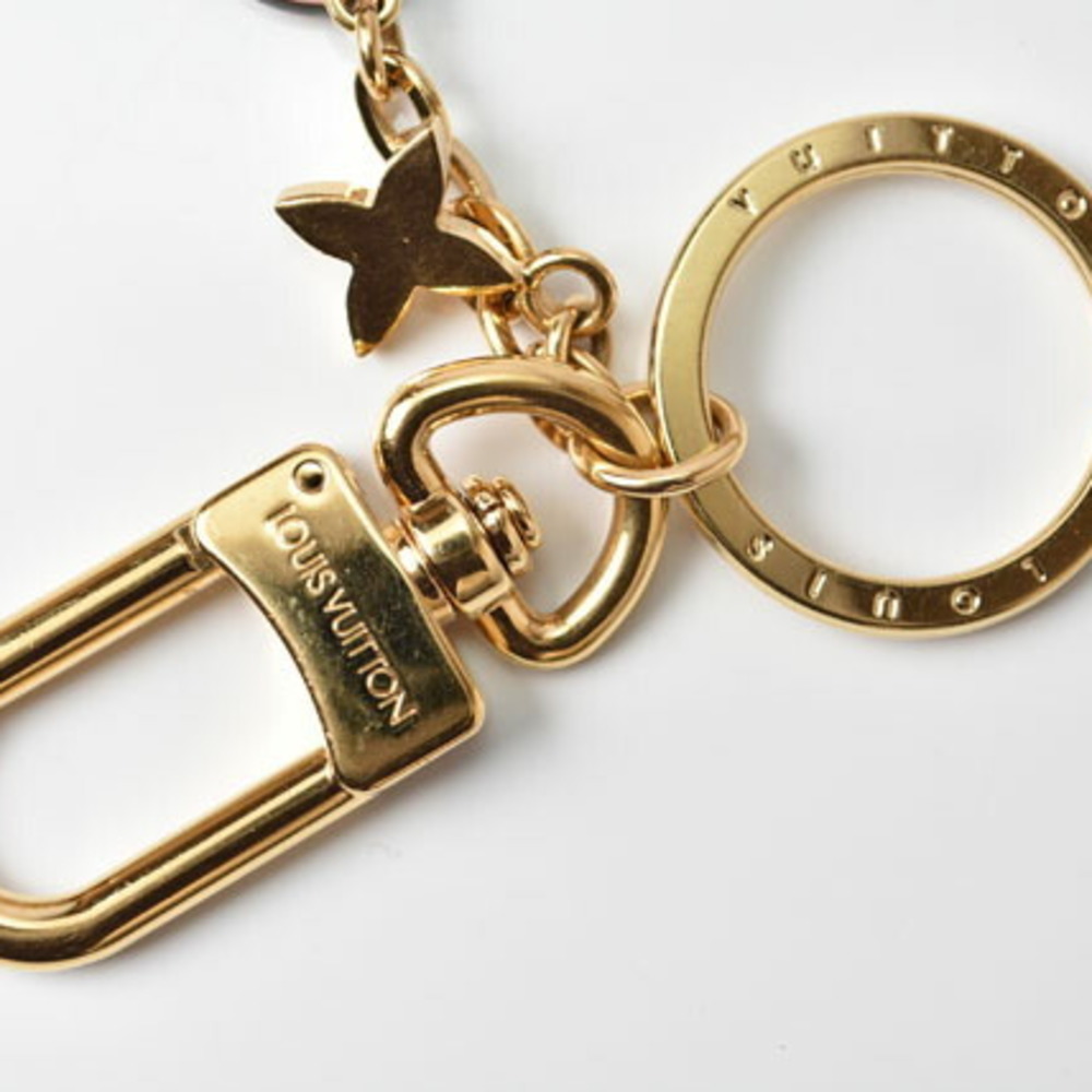 LOUIS VUITTON Key ring holder chain Bag charm AUTH Porto Cle Maison Metal  F/S 2