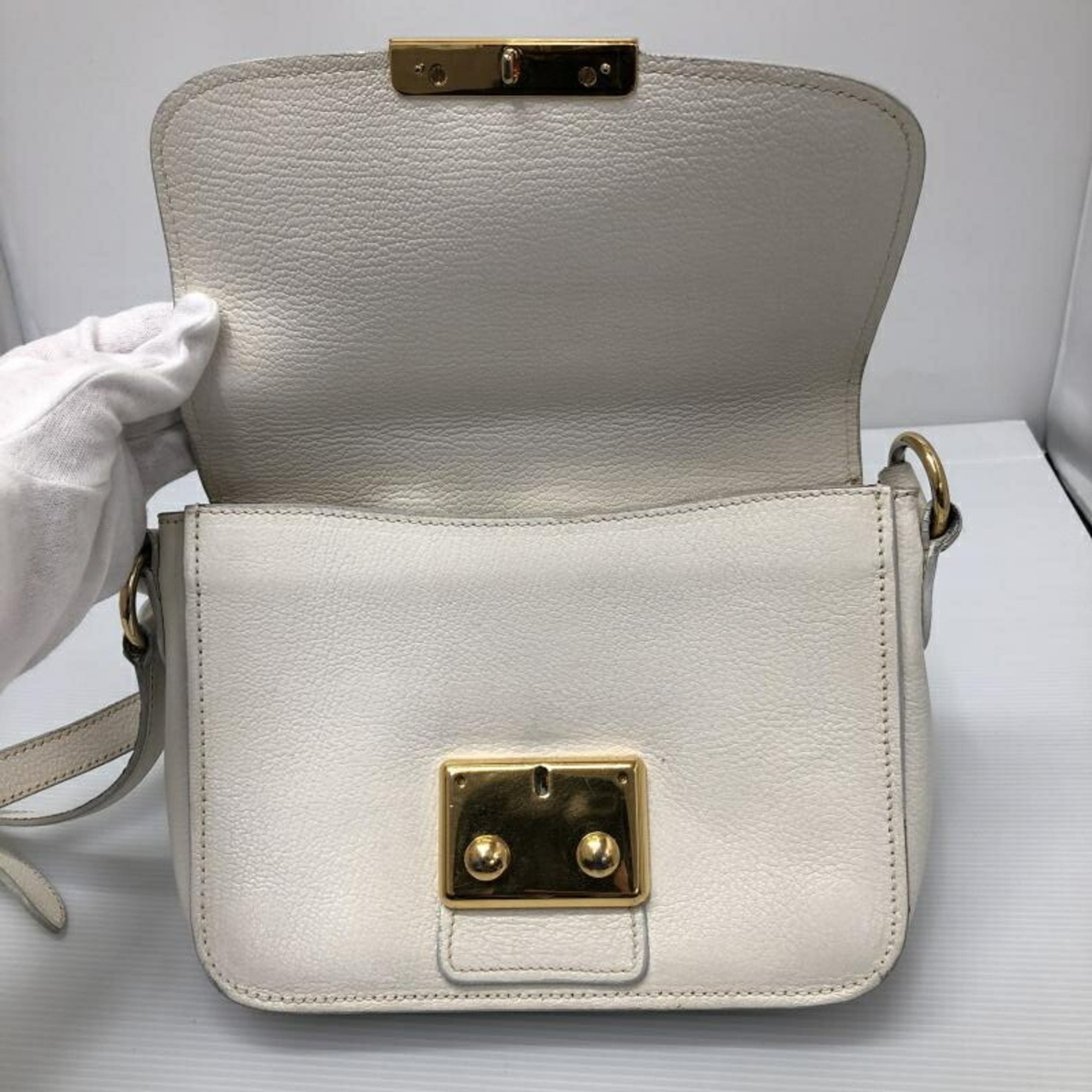 Miu Miu miumiu PATTINA MADRAS BIANCO RTC460 Shoulder Bag White Miu