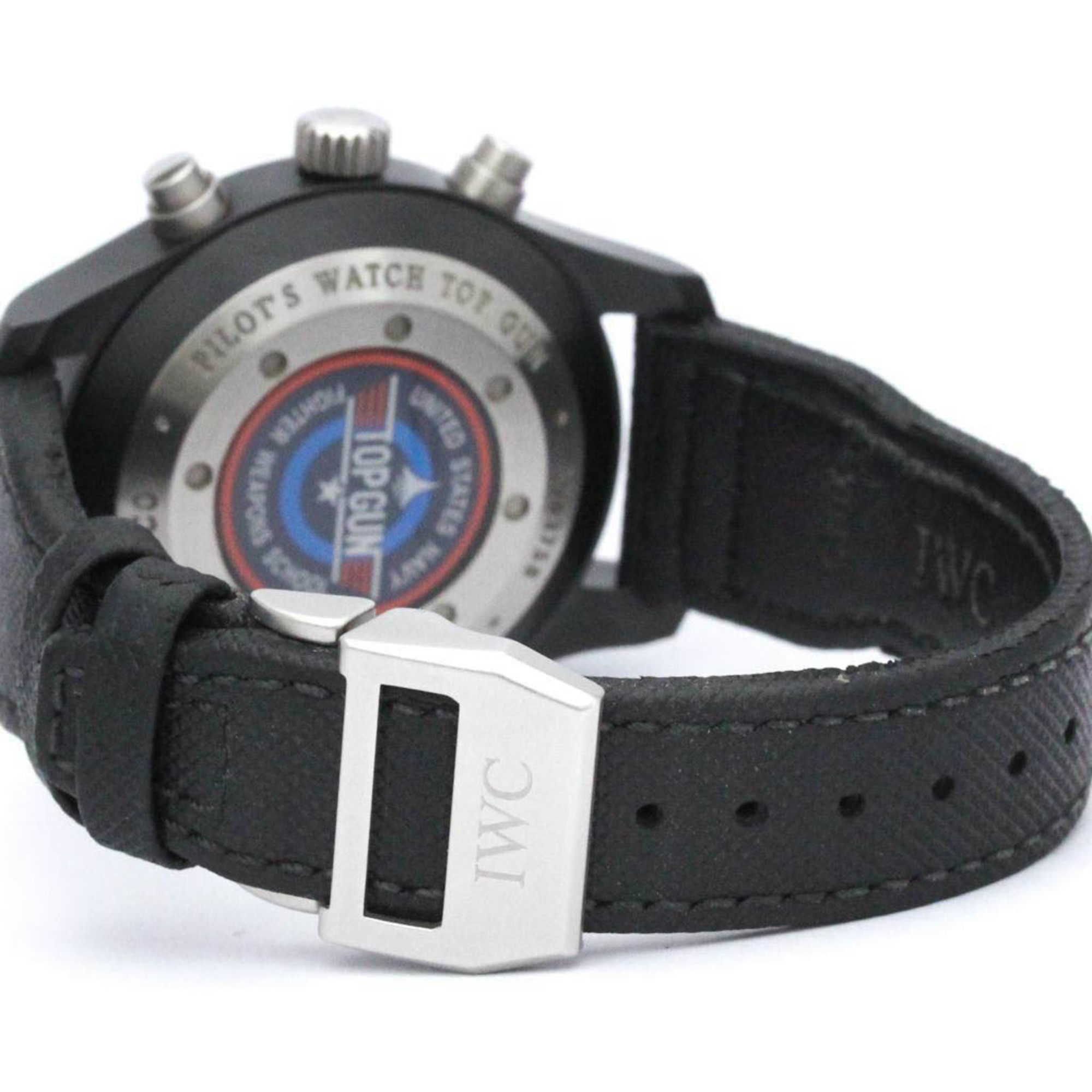 Polished IWC Pilot Chronograph Top Gun Titanium Ceramic Watch IW388007 BF560250
