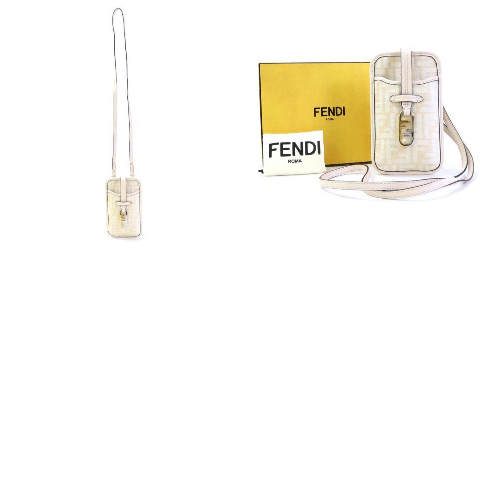Fendi FENDI Pouch Phone Orlock Leather/Viscose Pink Beige Women's 7AS131 ALG7