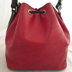 LOUIS VUITTON Shoulder Bag Epi Petit Noe Leather Red x Black Women's