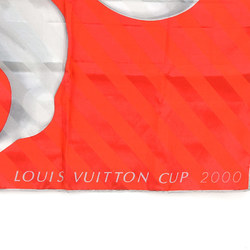 Louis Vuitton LOUIS VUITTON scarf CUP 2000 silk/cotton red/gray unisex