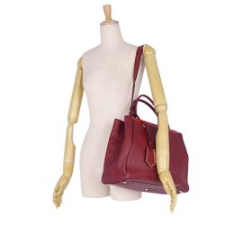 Fendi FENDI bag 2 JOURS toe Jour 2way handbag shoulder calf leather ladies red