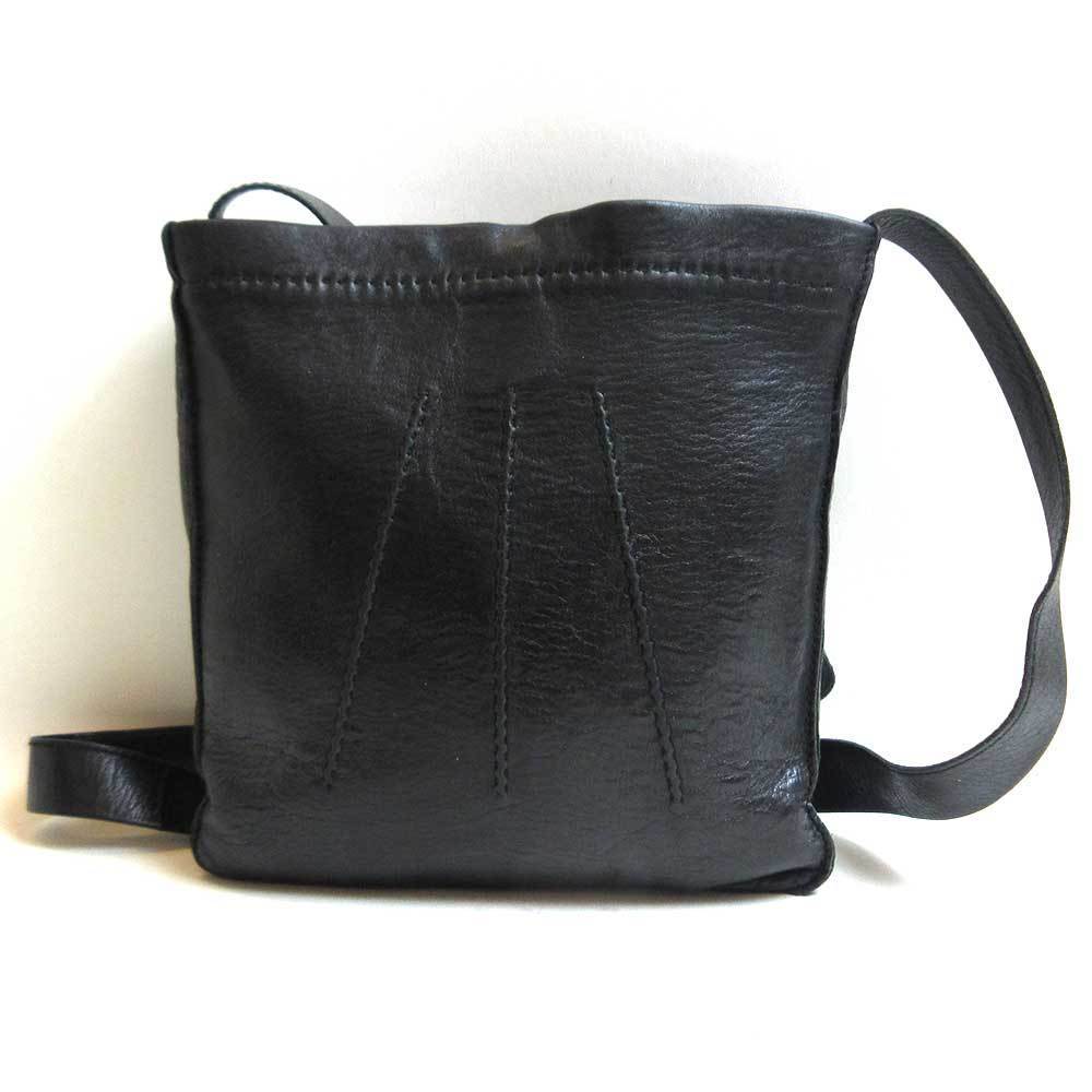 Hermes Tudu Black Mini Shoulder Bag Pochette Diagonal Leather HERMES