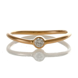 Tiffany TIFFANY&Co. Wave Single Row Ring No. 7.5 K18 Pink Gold Diamond Women's