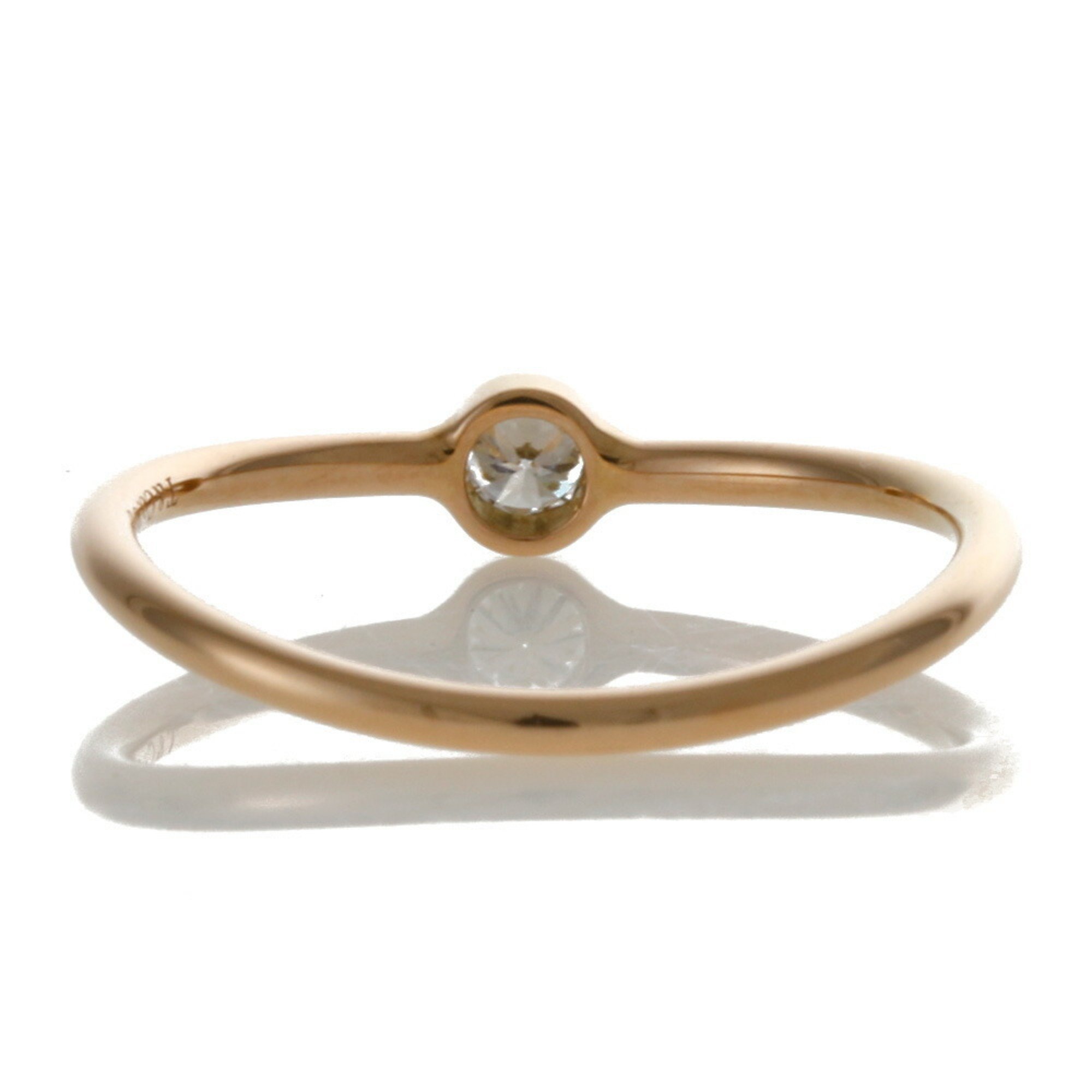 Tiffany TIFFANY&Co. Wave Single Row Ring No. 7.5 K18 Pink Gold Diamond Women's