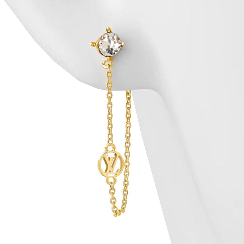 Louis Vuitton LOUIS VUITTON earrings bookle Dreille Petit M00390 chain gold  color circle