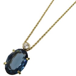 Christian Dior Color Stone Metal Blue Gold Necklace