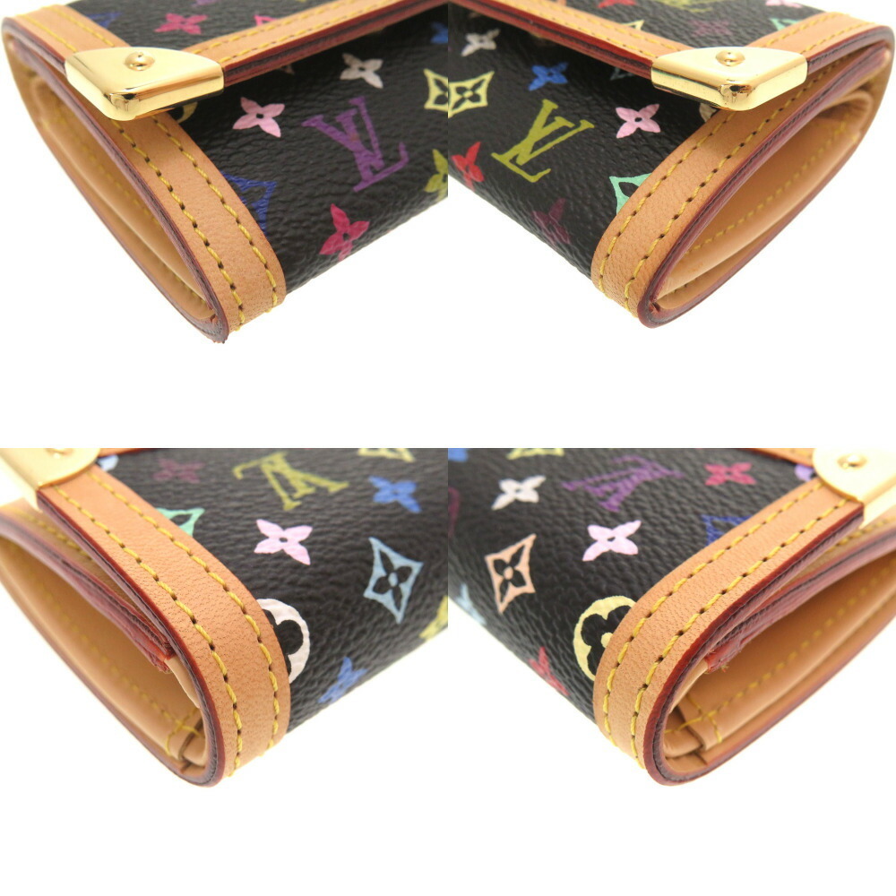 Louis Vuitton Monogram Multicolor Portomone Pla Noir Black M92656 Coin Case Purse  Wallet