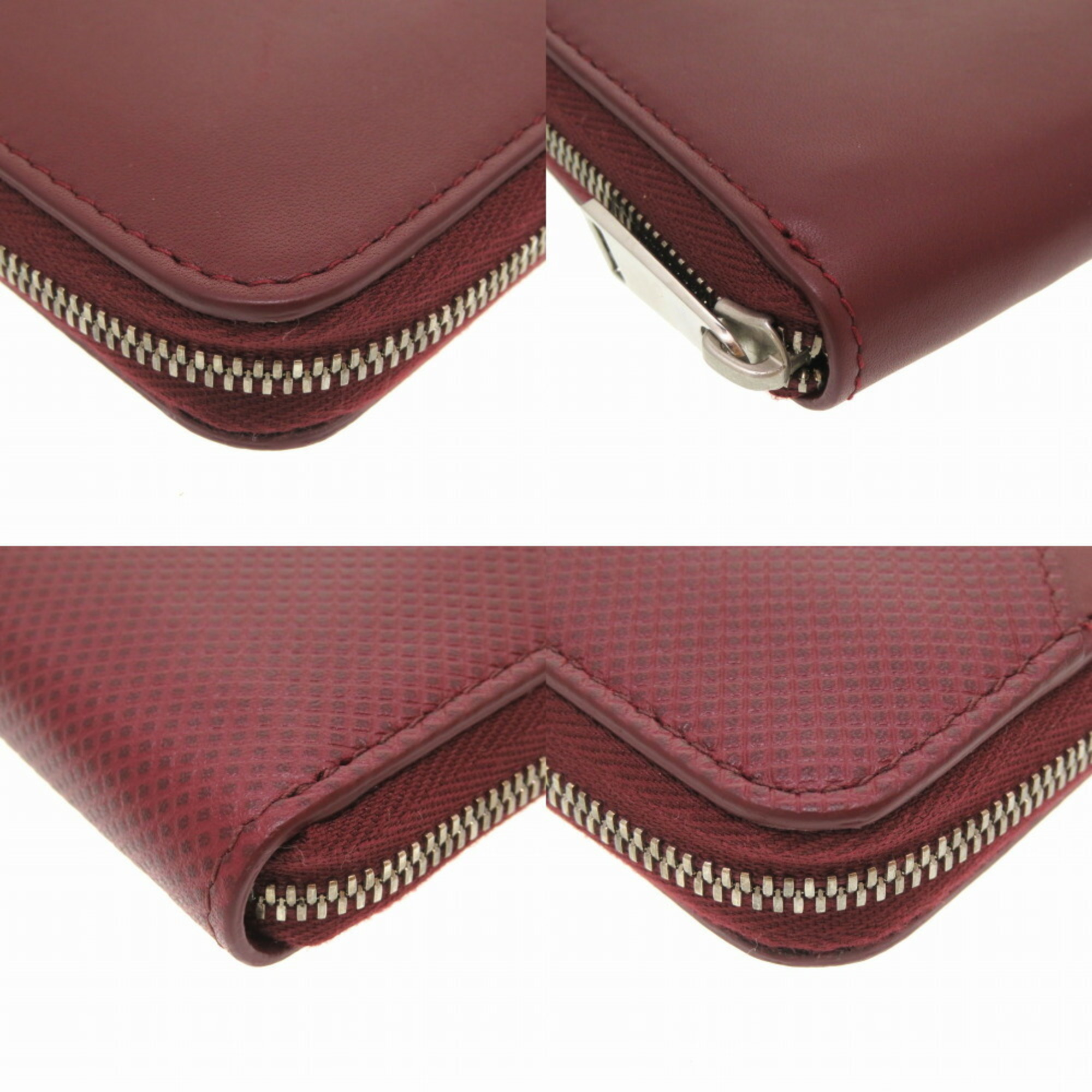Bottega Veneta Marco Polo Leather Bordeaux 573431 Round Long Wallet Red