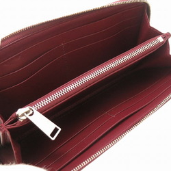 Bottega Veneta Marco Polo Leather Bordeaux 573431 Round Long Wallet Red