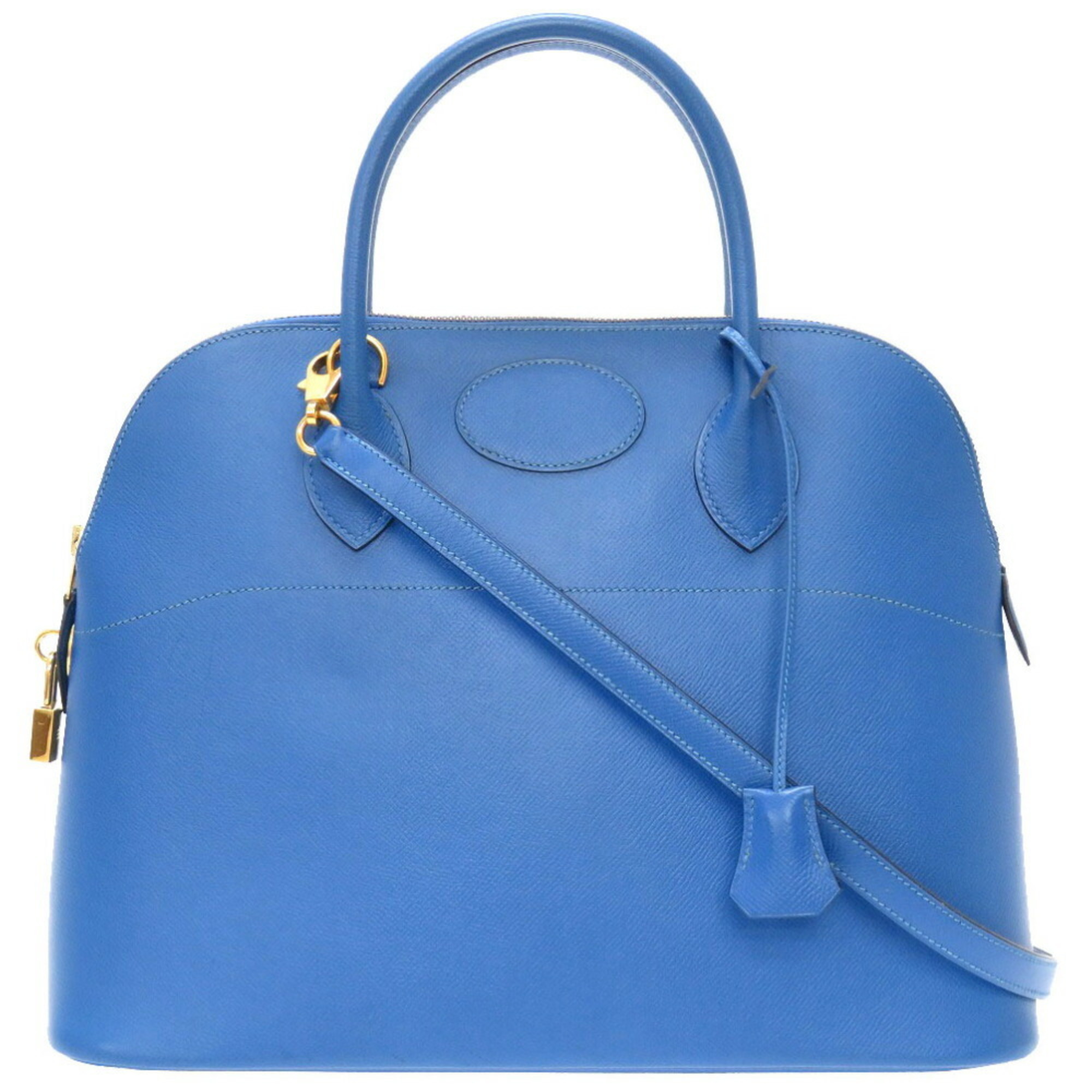 Hermes Bolide 35 Couchvel Blue France □D Stamped Handbag