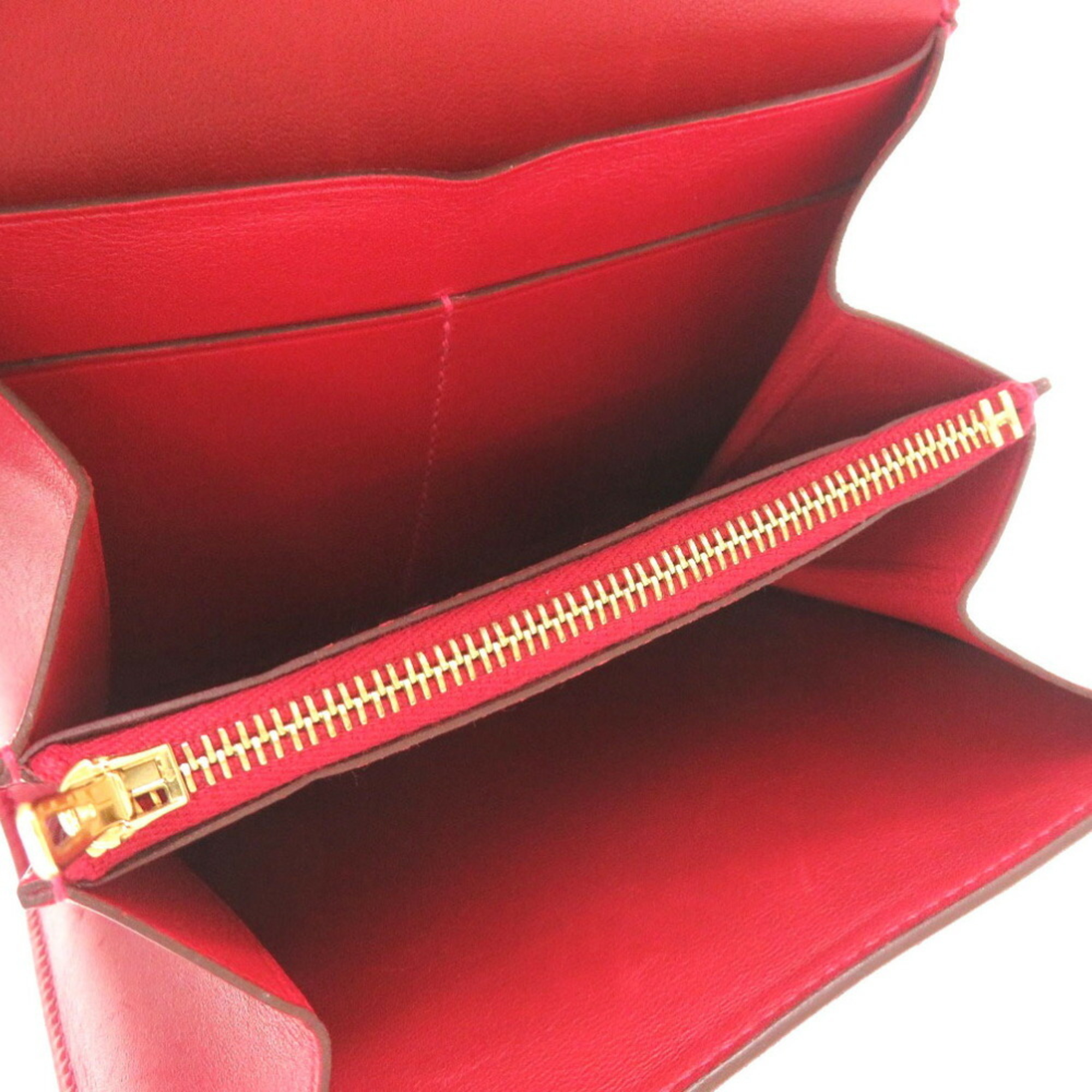 Hermes Constance Votaderact Rouge Kazak C stamped (made in 2018) wallet red