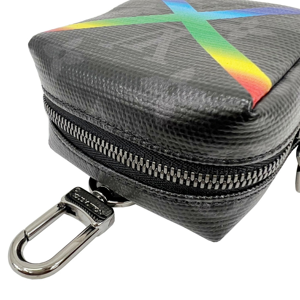Pre-owned Louis Vuitton Box Pouch Bag Charm Monogram Eclipse