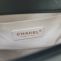 CHANEL Chanel boy shoulder bag 2WAY camellia navy multicolor G metal fittings No. 24 compact women's men's unisex
