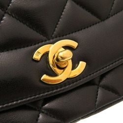 Chanel Diana 25 Medium Matelasse Lambskin Black Gold Chain Shoulder Bag No.  3 Coco Mark Turnlock