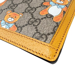 Gucci GUCCI KAI × Collaboration Bear Teddy Clutch Bag Pouch GG Supreme Canvas Leather Beige 660162 Men's Women's