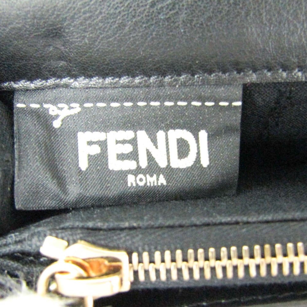 Fendi Roma Logo Lettering Bi-fold Wallet in Black for Men