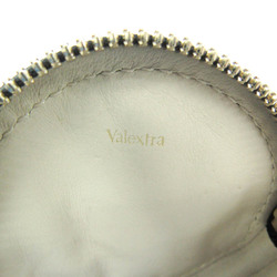 Valextra Round Type Women,Men Leather Coin Purse/coin Case Black