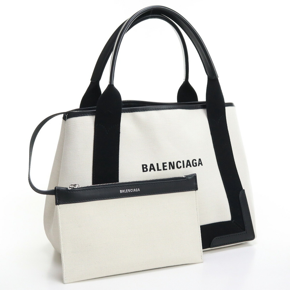 BALENCIAGA Balenciaga navy small cabas 339933 tote bag canvas