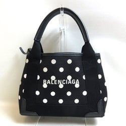Balenciaga Bag Navy Cover XS Dot Black White x Shoulder Hand Canvas 390346 BALENCIAGA