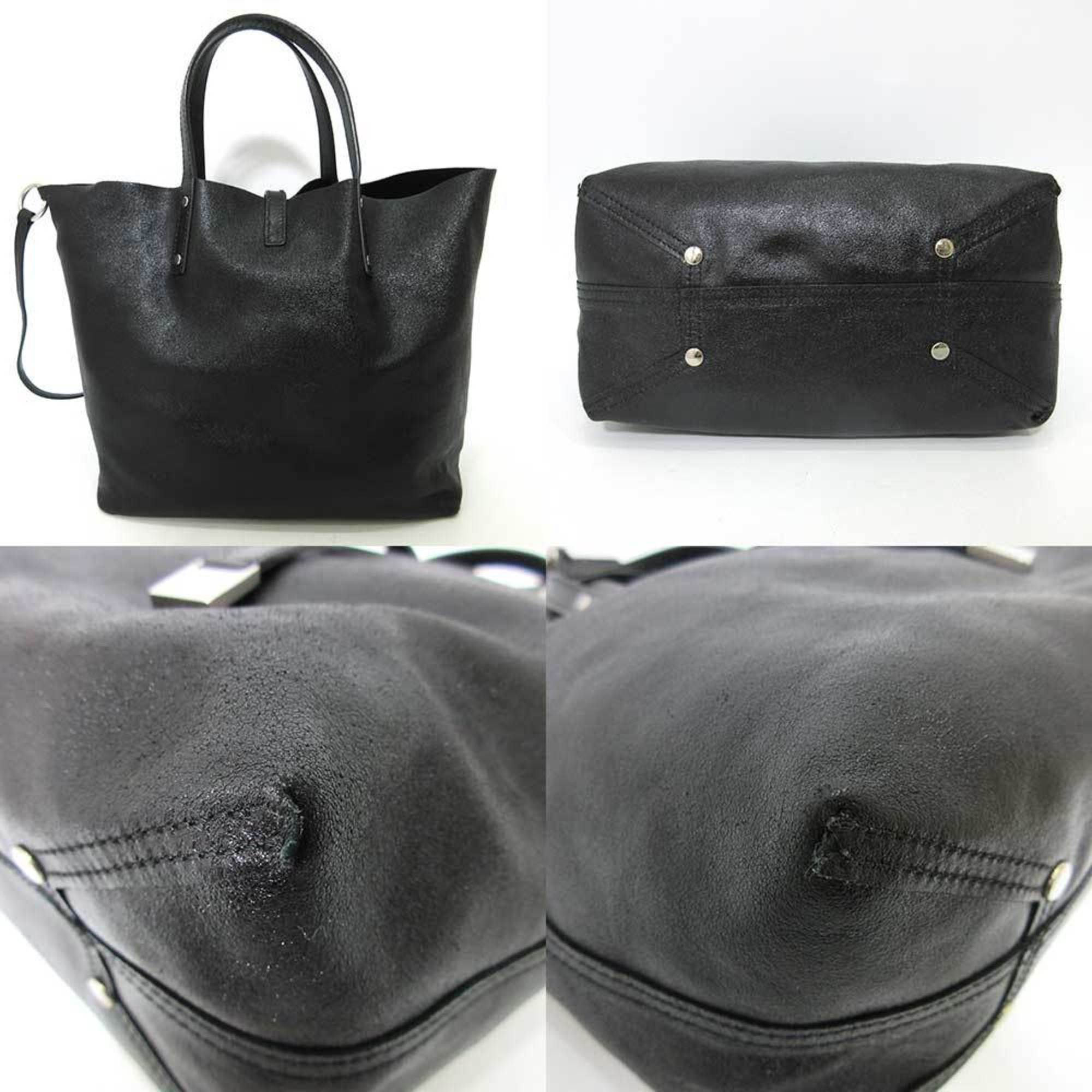 Tiffany bag reversible mini tote black handbag with pouch ladies leather x suede TIFFANY&Co.
