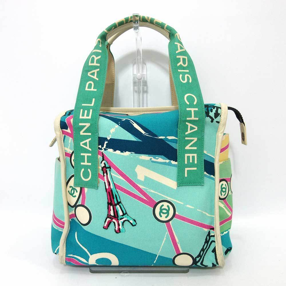 Chanel Bag Cruise Line Paris Map Handbag Multicolor Blue Series Sequin  Eiffel Tower Women's Canvas A30833 CHANEL