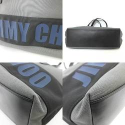 Jimmy Choo Bag Tote Gray Logo Women's Men's Nylon x Leather JIMMYCHOO
