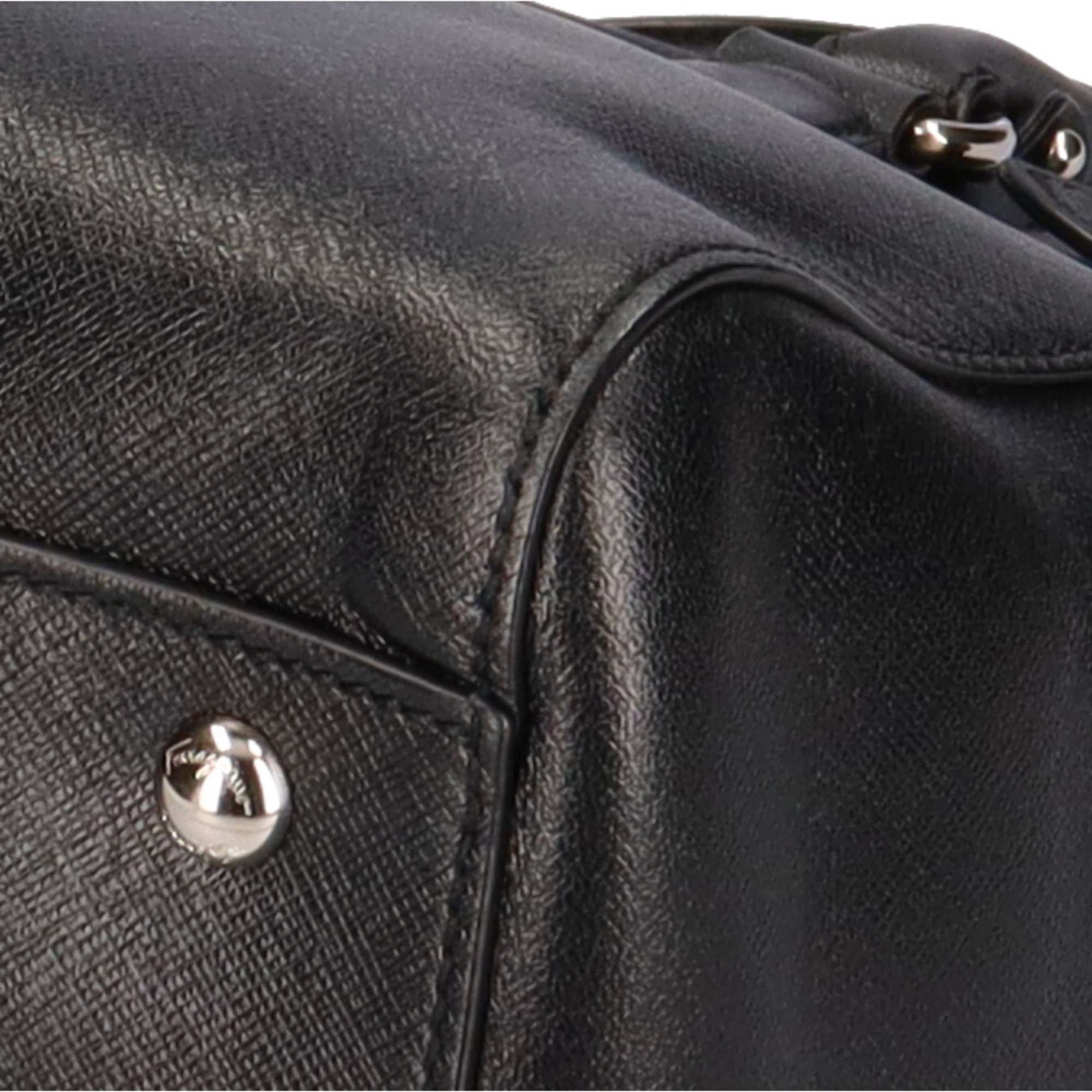 Salvatore Ferragamo Gancini shoulder bag leather black ladies