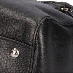 Salvatore Ferragamo Gancini shoulder bag leather black ladies