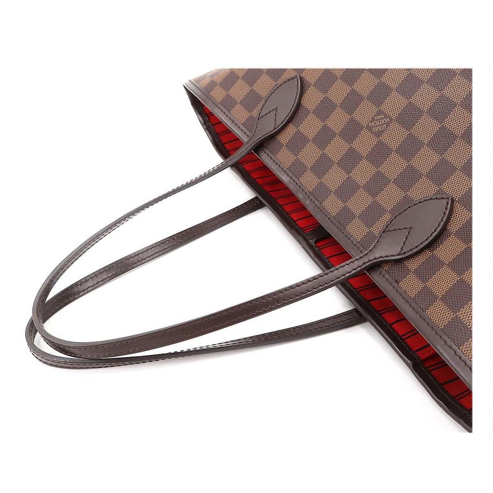Louis Vuitton LOUIS VUITTON Damier Neverfull MM Tote Bag Ebene N51105 Brown  Red Gold Hardware