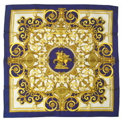 Hermes HERMES Carre 90 silk scarf muffler LES TUILERIES Tuileries Park blue white gold