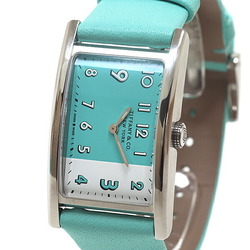 TIFFANY&CO. Tiffany Women's Watch East West 63520071 Blue/White Dial Leather Belt Quartz