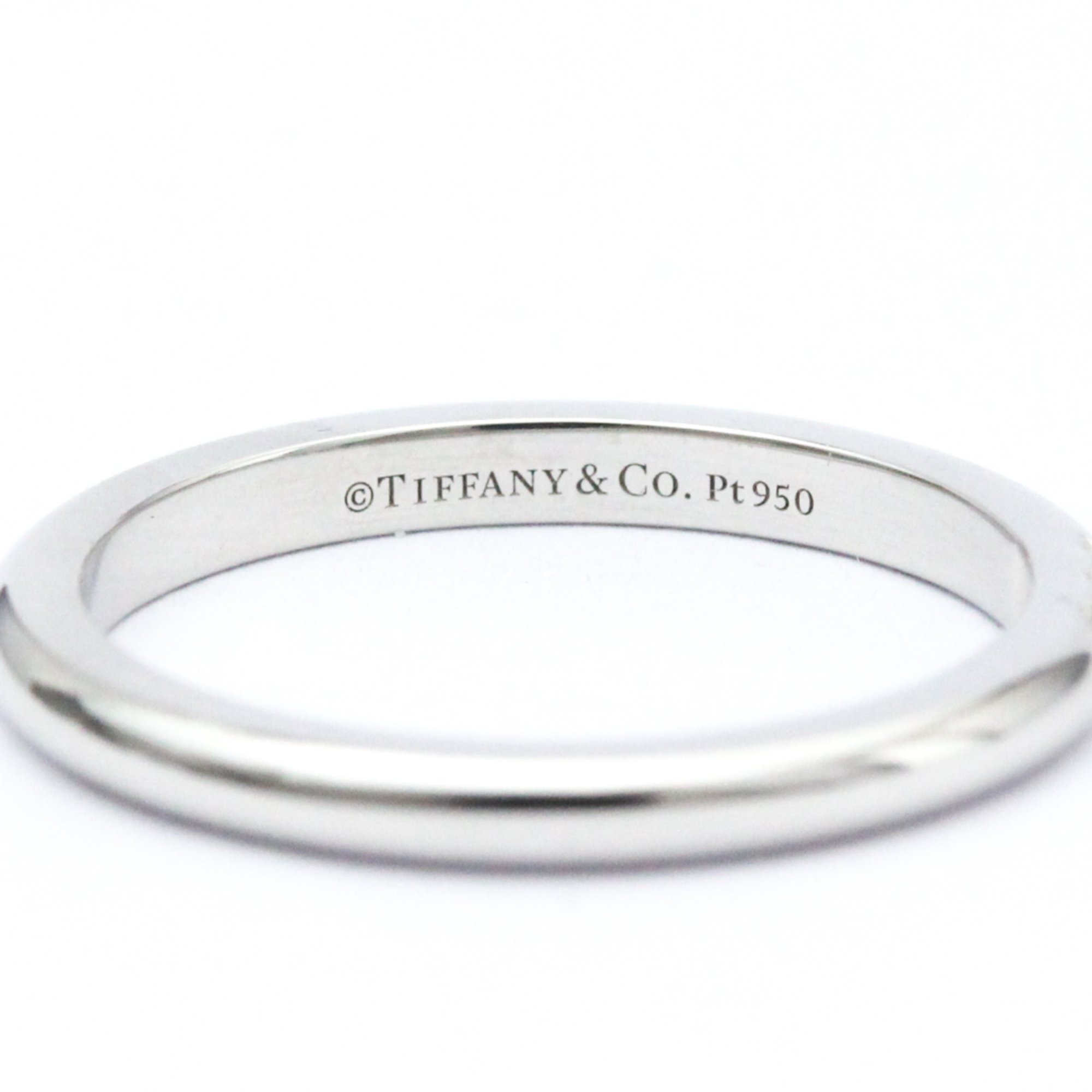 Polished TIFFANY Classic Band Ring 3P Diamond Platinum BF561932