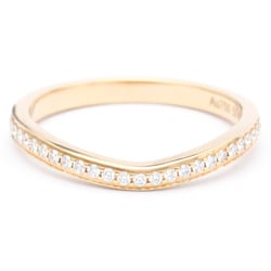 Polished CARTIER Ballerina Curved Ring #50 Diamond 18K Pink Gold BF561913