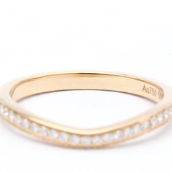 Polished CARTIER Ballerina Curved Ring #50 Diamond 18K Pink Gold BF561913