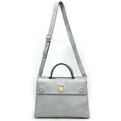 Christian Dior Ever 2way Bag Silver Gold M7001PTLW Handbag Leather GP Tote Shoulder