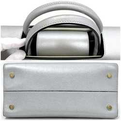 Christian Dior Ever 2way Bag Silver Gold M7001PTLW Handbag Leather GP Tote Shoulder