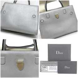 Christian Dior Ever 2way Bag Silver Gold M7001PTLW Handbag Leather GP Tote Shoulder