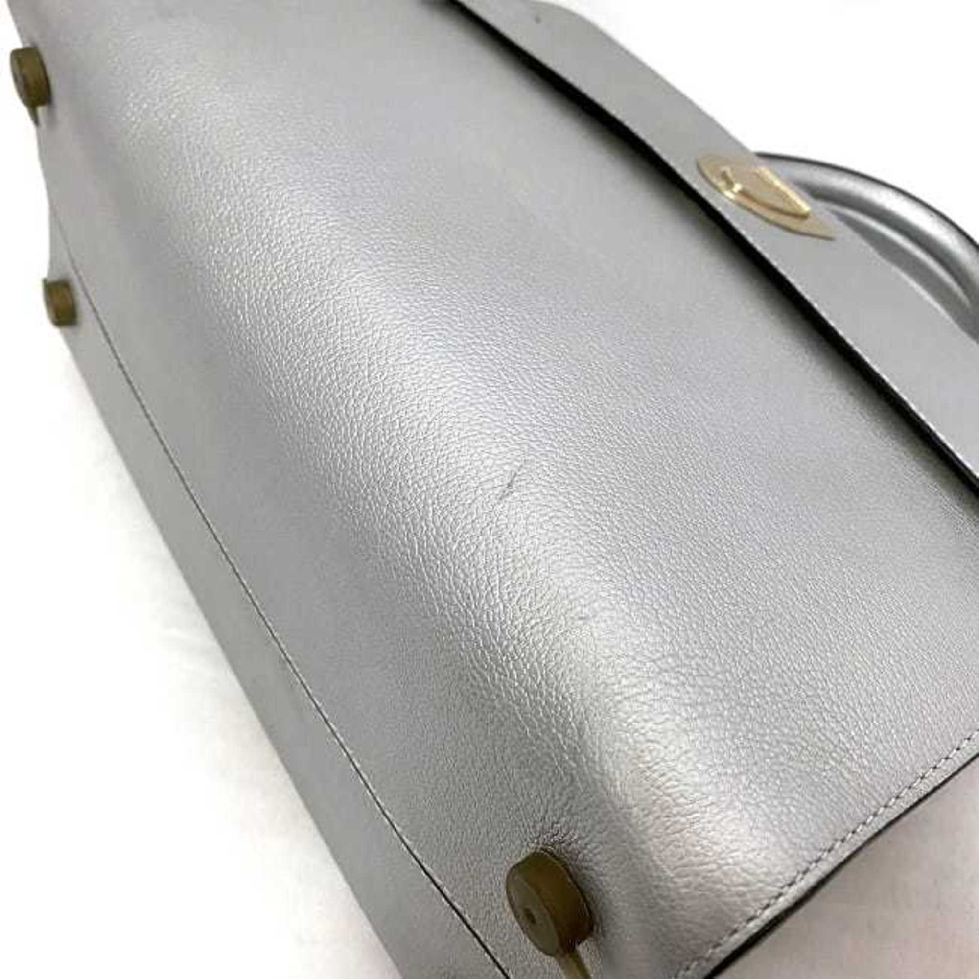 Christian Dior Ever 2way Bag Silver Gold M7001PTLW Handbag Leather GP Tote Shoulder