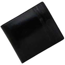 Christian Dior bi-fold wallet black leather folding embossed women's men's
