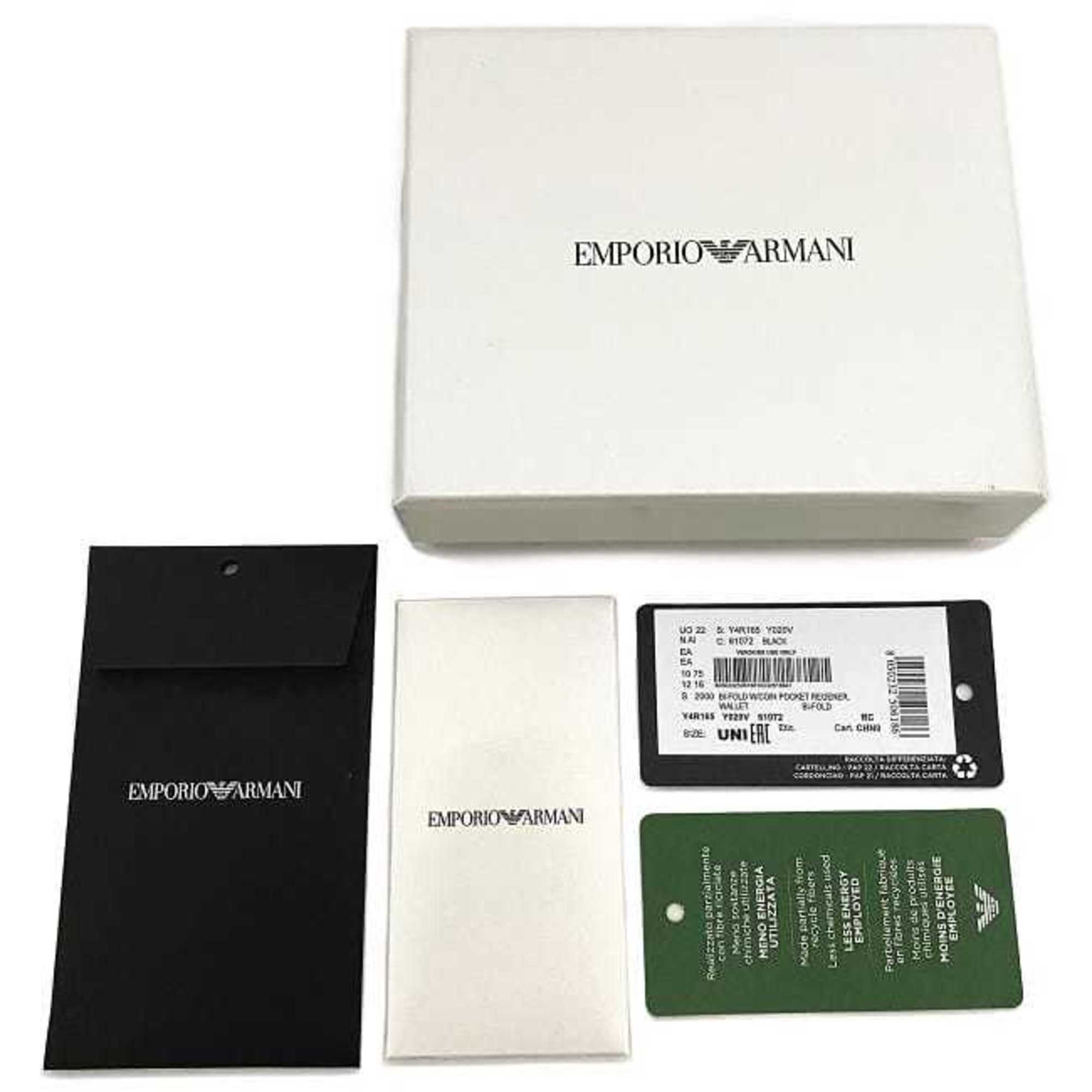 Emporio Armani folio wallet black white Y4R165 leather EMPORIO ARMANI men's