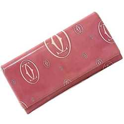 Cartier Bifold Long Wallet Pink Happy Birthday L3000951 Leather 2C Motif Ladies