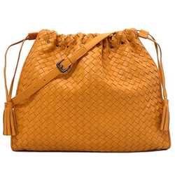 Bottega Veneta Shoulder Bag Orange Intrecciato Tassel Leather BOTTEGA VENETA Women's