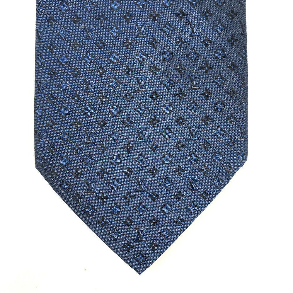Louis Vuitton tie monogramissim 8CM M67998 silk 100% blue men's LOUIS  VUITTON