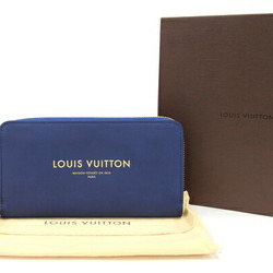 Louis Vuitton Round Long Wallet Flight Bag Panarm Zippy M58044 Blue Leather Men's LOUIS VUITTON